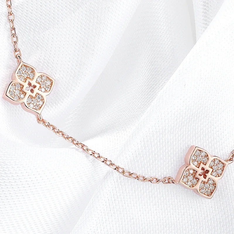 18k Gold Plated Floral Moissanite Choker