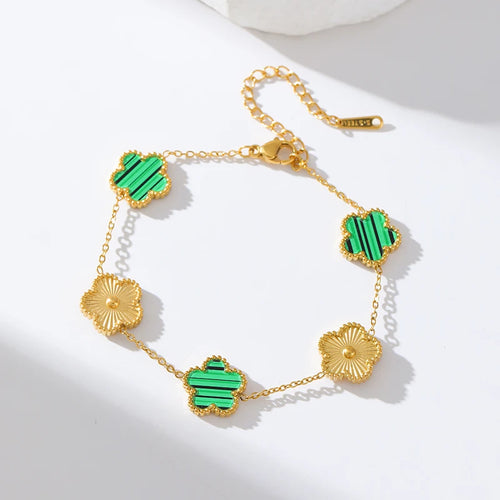 The Emerald Green Clover Bracelet