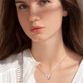 Heart-Cut Moissanite Halo Necklace