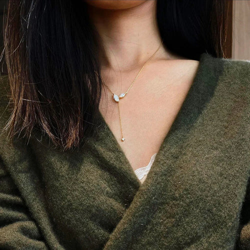 The Marquise Y-Drop Moissanite Necklace