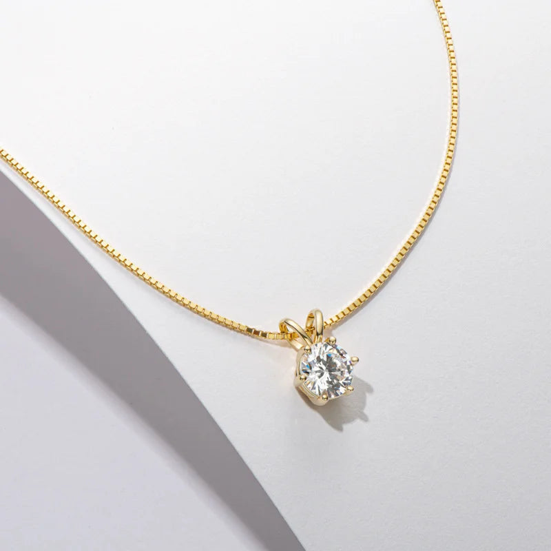 Classic Moissanite Solitaire Necklace