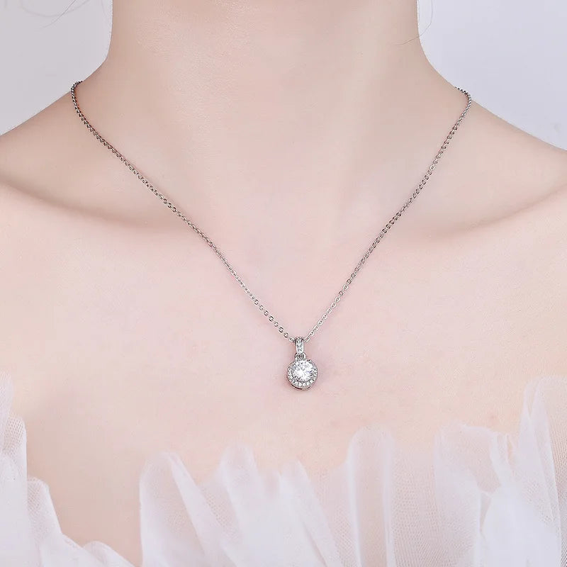 Classic Moissanite Solitaire Necklace