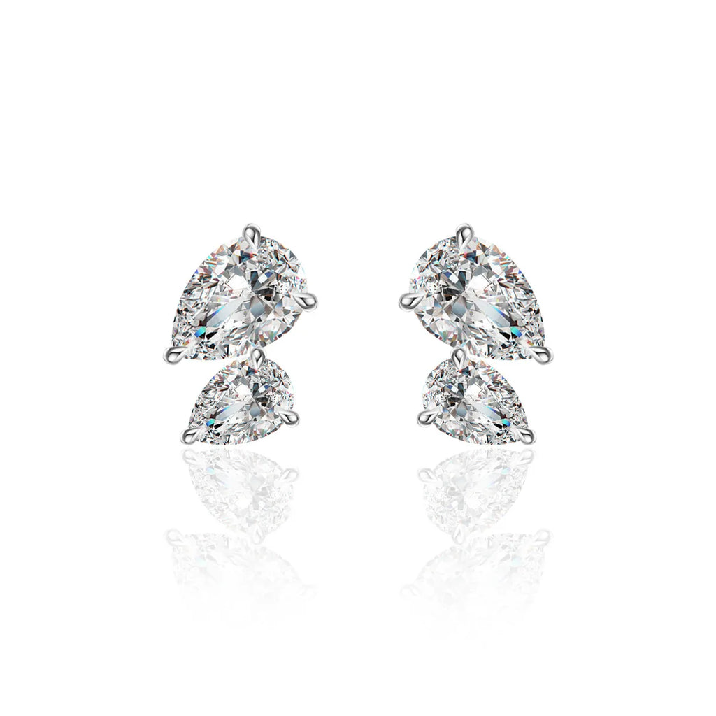 3CT Pear-Cut Moissanite Stud Earrings