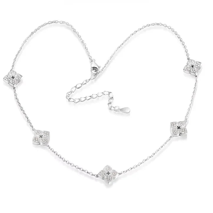 18k Gold Plated Floral Moissanite Choker