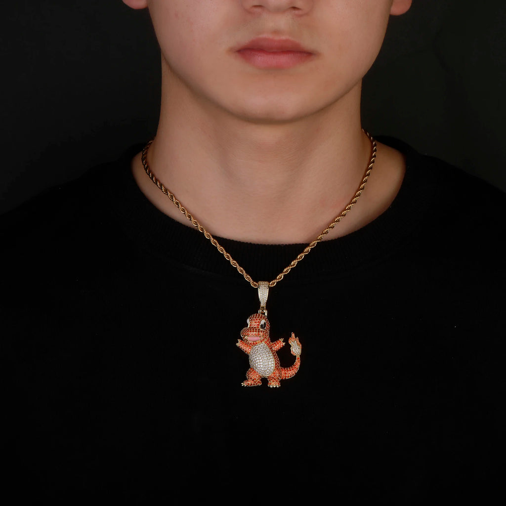 Iced Out Pokémon Character Pendant Necklace