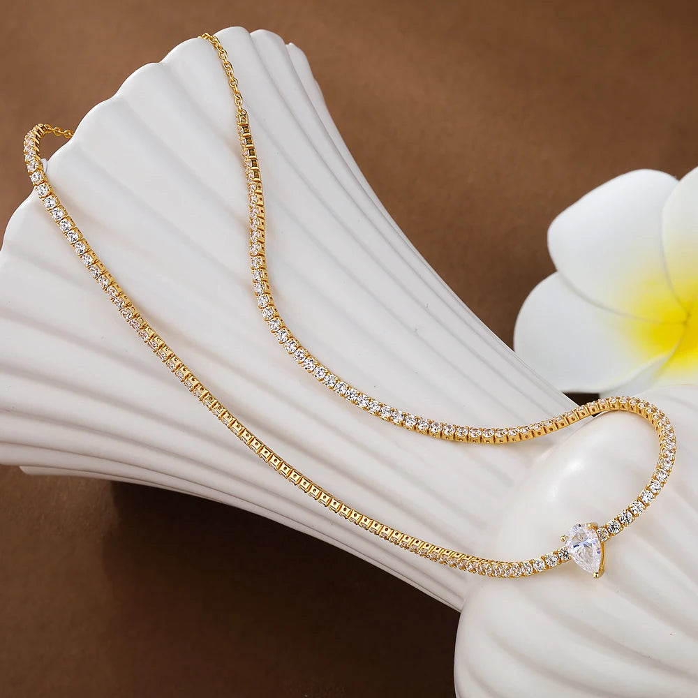 The Riviera Teardrop Moissanite Necklace