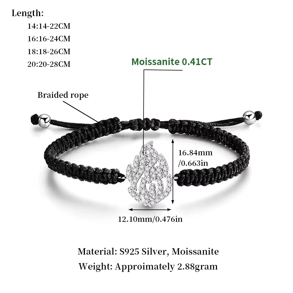 Hand-Braided Moissanite Flame Bracelet