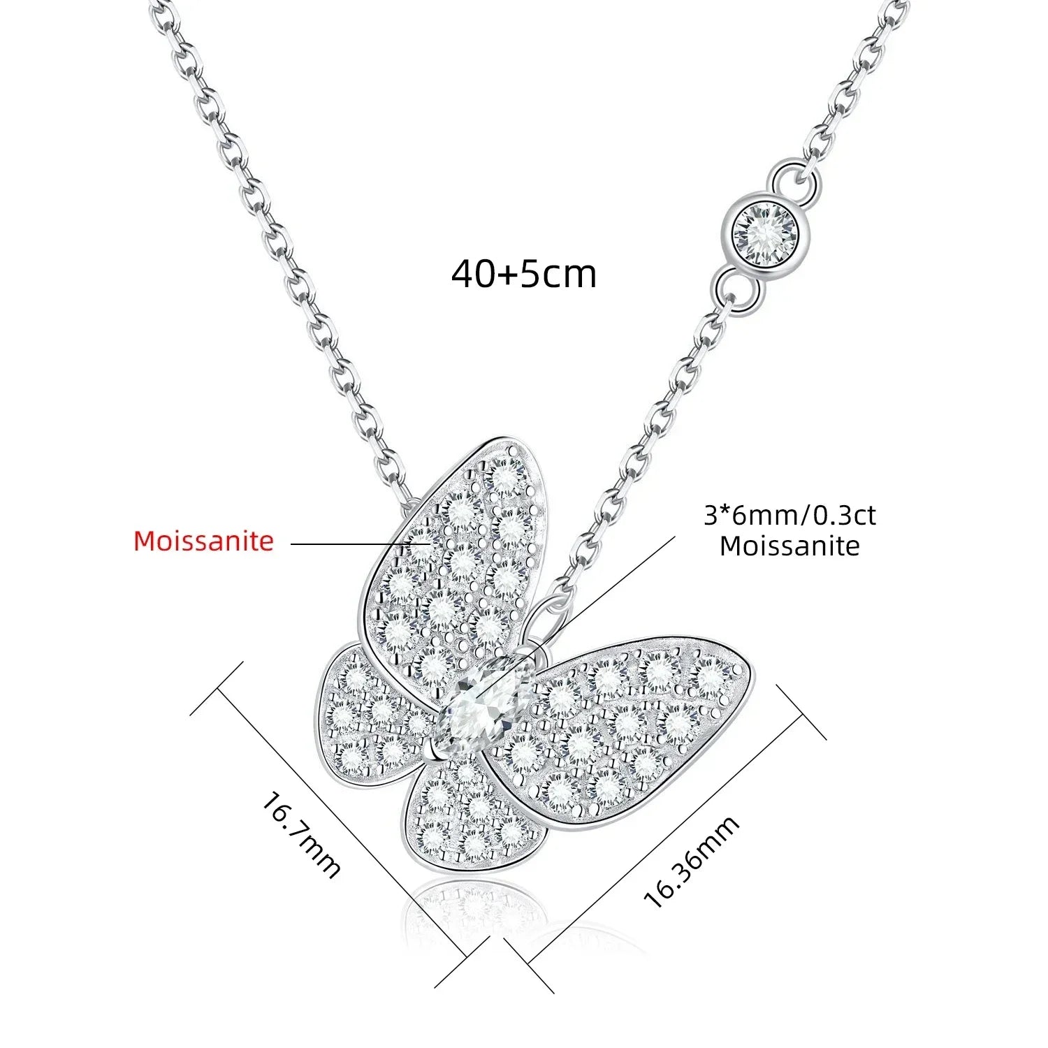 The Marquise Butterfly Moissanite Pendant