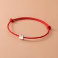 Red Rope Clover Lucky Bracelet