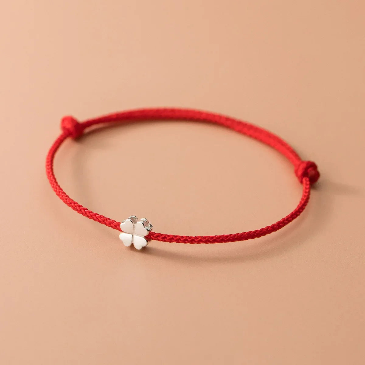 Red Rope Clover Lucky Bracelet
