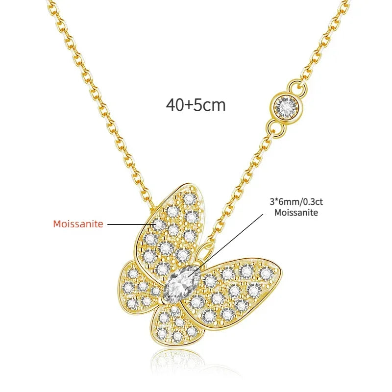The Marquise Butterfly Moissanite Pendant