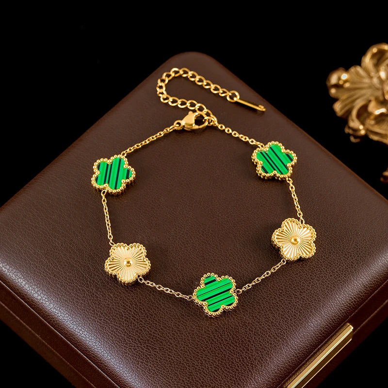 The Emerald Green Clover Bracelet