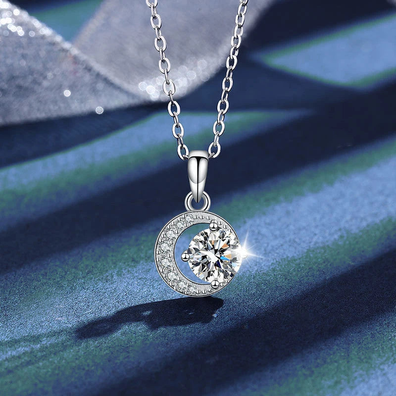 18K Gold Plated Moissanite Solitaire Necklace