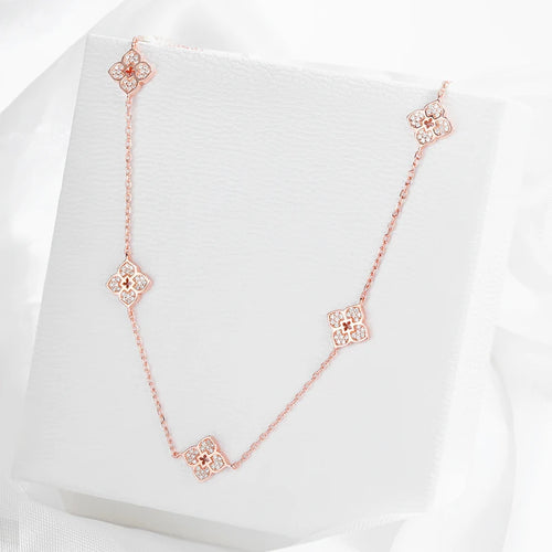 18k Gold Plated Floral Moissanite Choker