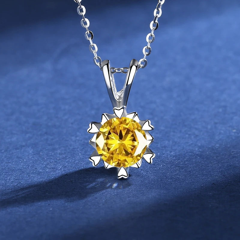 18K Gold Plated Moissanite Solitaire Necklace